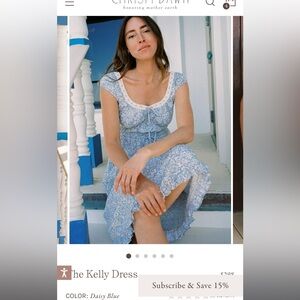 ISO CHRISTY DAWN KELLY DRESS DAISY BLUE SIZE S